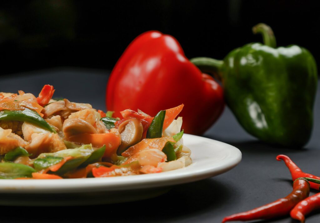 red bell pepper dish- foods to avoid with sinus infection